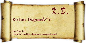 Kolbe Dagomér névjegykártya
